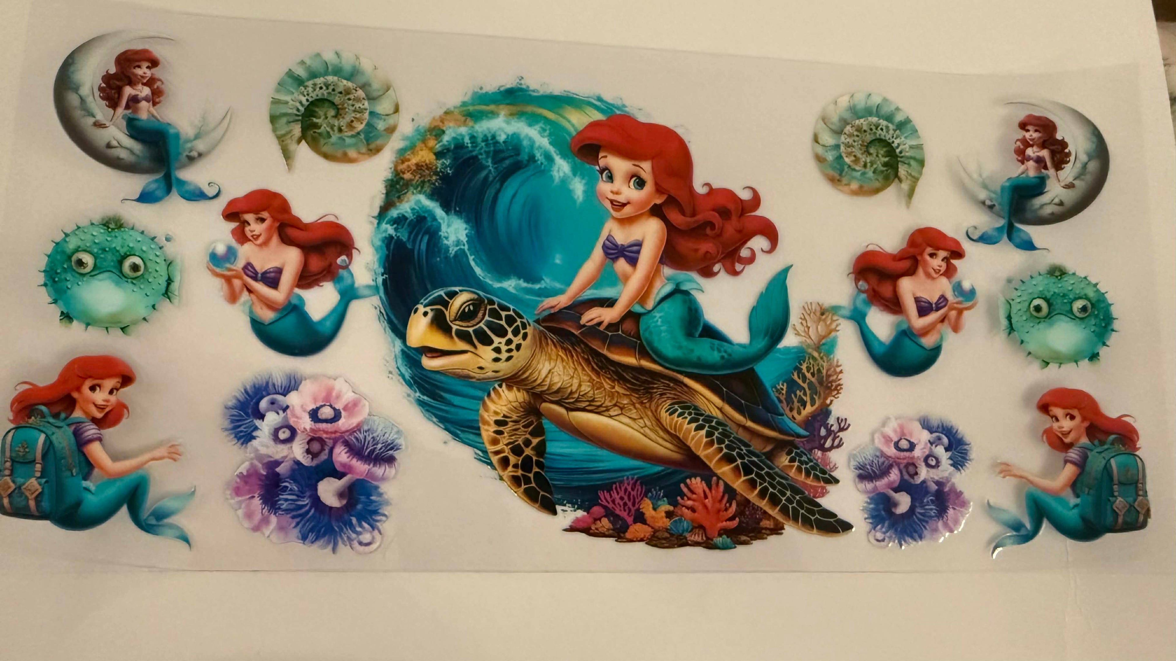 ariel with sea turtle